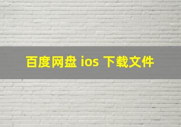 百度网盘 ios 下载文件